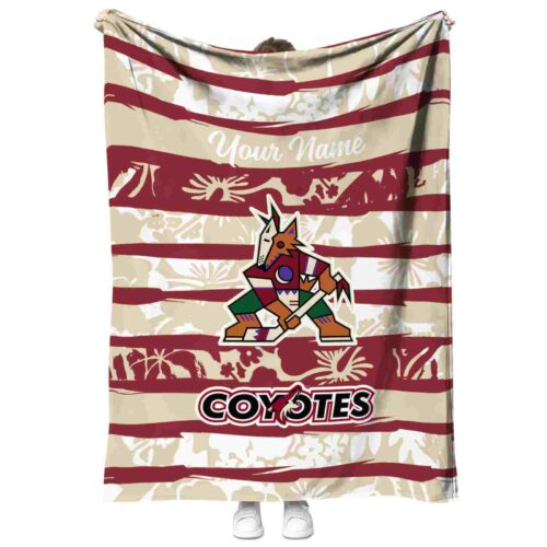 custom arizona coyotes floral stripes red white blanket best selling