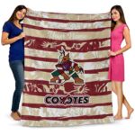 custom arizona coyotes floral stripes red white blanket best selling