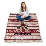 custom arizona coyotes floral stripes red white blanket best selling