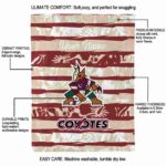 custom arizona coyotes floral stripes red white blanket best selling