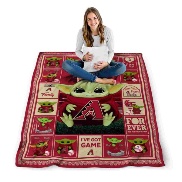 custom arizona diamondbacks baby yoda red blanket high quality