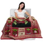 custom arizona diamondbacks baby yoda red blanket latest model