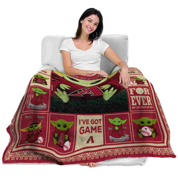 custom arizona diamondbacks baby yoda red blanket latest model