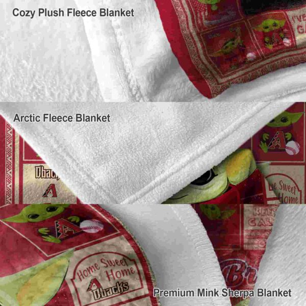 custom arizona diamondbacks baby yoda red blanket premium grade