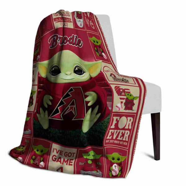 custom arizona diamondbacks baby yoda red blanket top rated