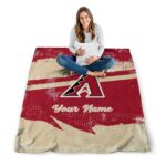 custom arizona diamondbacks grunge streaks red blanket high quality