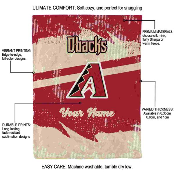 custom arizona diamondbacks grunge streaks red blanket new arrival