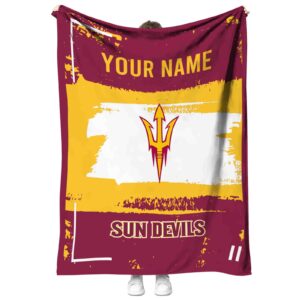 custom arizona state sun devils paint strokes maroon white blanket best selling