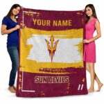 custom arizona state sun devils paint strokes maroon white blanket best selling