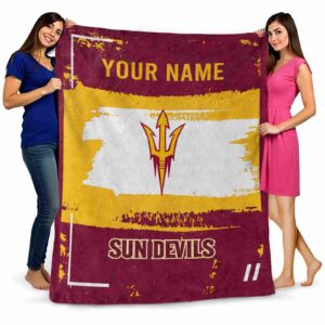 custom arizona state sun devils paint strokes maroon white blanket fashion forward