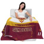 custom arizona state sun devils paint strokes maroon white blanket best selling