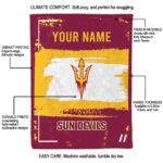 custom arizona state sun devils paint strokes maroon white blanket best selling