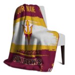 custom arizona state sun devils paint strokes maroon white blanket best selling