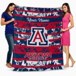 custom arizona wildcats floral stripes red white blanket best selling