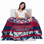 custom arizona wildcats floral stripes red white blanket best selling