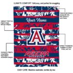 custom arizona wildcats floral stripes red white blanket best selling