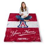custom arizona wildcats grunge texture red white blanket high quality