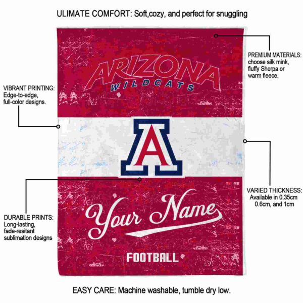 custom arizona wildcats grunge texture red white blanket new arrival