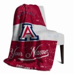 custom arizona wildcats grunge texture red white blanket top rated