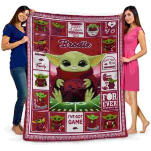 custom arkansas razorbacks baby yoda red blanket fashion forward