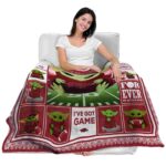 custom arkansas razorbacks baby yoda red blanket latest model
