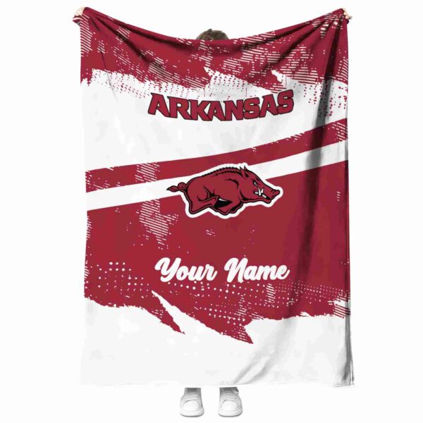 custom arkansas razorbacks grunge streaks red blanket best selling