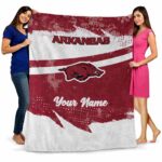 custom arkansas razorbacks grunge streaks red blanket fashion forward