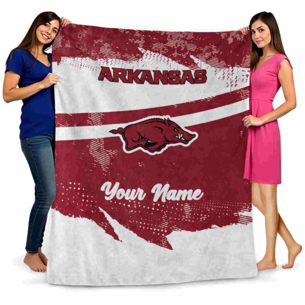 custom arkansas razorbacks grunge streaks red blanket fashion forward