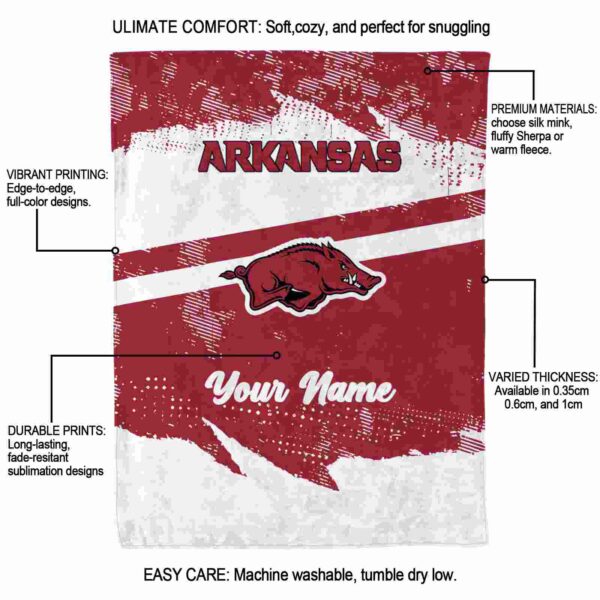 custom arkansas razorbacks grunge streaks red blanket new arrival