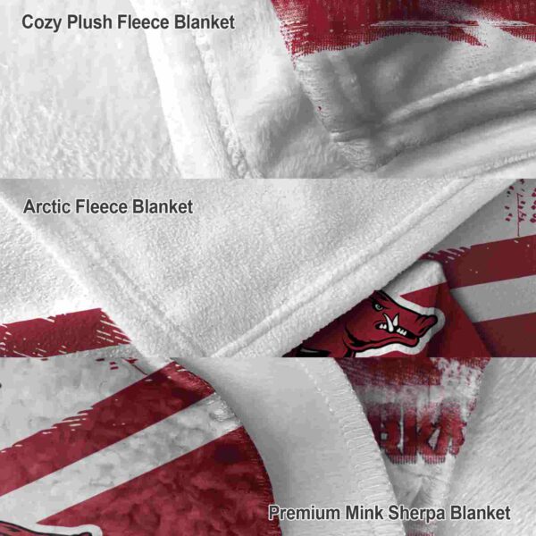 custom arkansas razorbacks grunge streaks red blanket premium grade