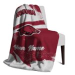 custom arkansas razorbacks grunge streaks red blanket top rated