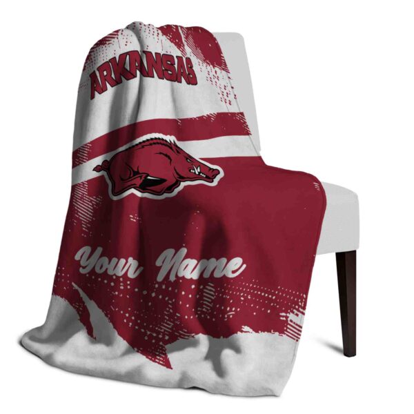 custom arkansas razorbacks grunge streaks red blanket top rated