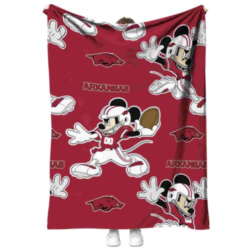custom arkansas razorbacks mickey red blanket best selling