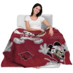 custom arkansas razorbacks mickey red blanket latest model