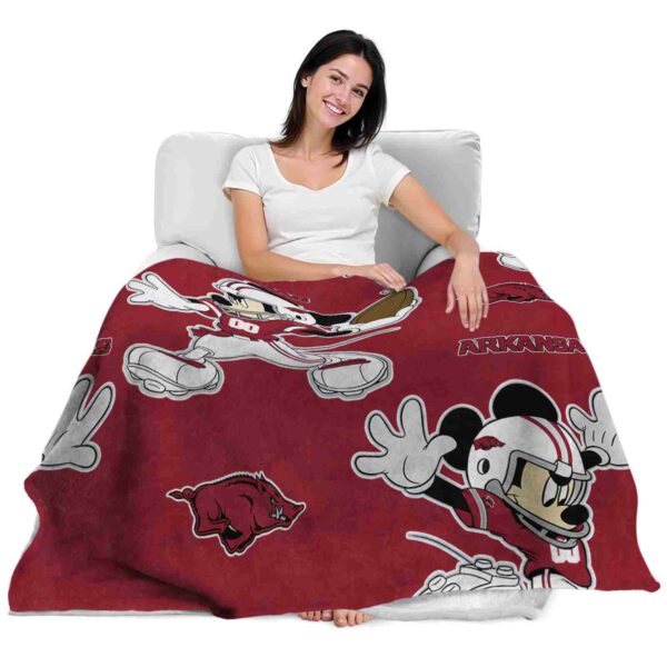 custom arkansas razorbacks mickey red blanket latest model