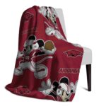 custom arkansas razorbacks mickey red blanket top rated