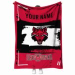 custom arkansas state red wolves paint strokes scarlet white blanket best selling