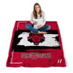 custom arkansas state red wolves paint strokes scarlet white blanket best selling
