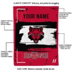 custom arkansas state red wolves paint strokes scarlet white blanket best selling