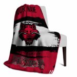 custom arkansas state red wolves paint strokes scarlet white blanket best selling
