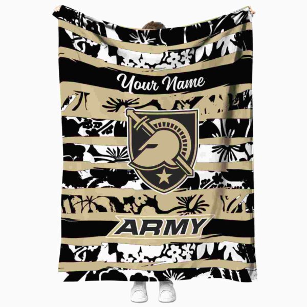 custom army black knights floral stripes gold white blanket best selling