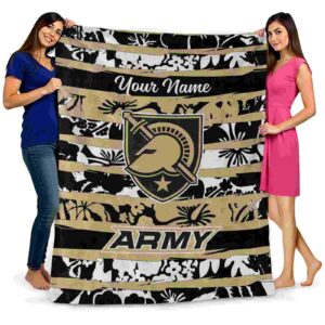 custom army black knights floral stripes gold white blanket fashion forward