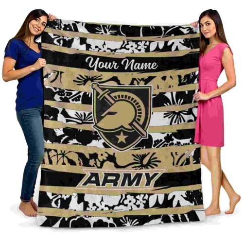 custom army black knights floral stripes gold white blanket fashion forward