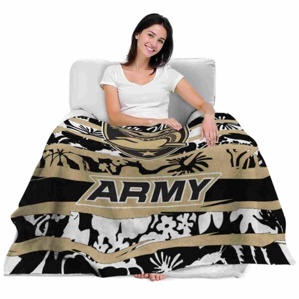 custom army black knights floral stripes gold white blanket latest model