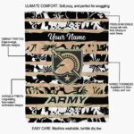 custom army black knights floral stripes gold white blanket new arrival