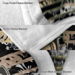 custom army black knights floral stripes gold white blanket premium grade