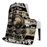 custom army black knights floral stripes gold white blanket top rated