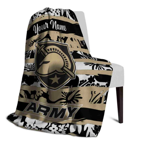 custom army black knights floral stripes gold white blanket top rated