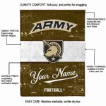 custom army black knights grunge texture gold white blanket best selling