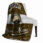 custom army black knights grunge texture gold white blanket best selling